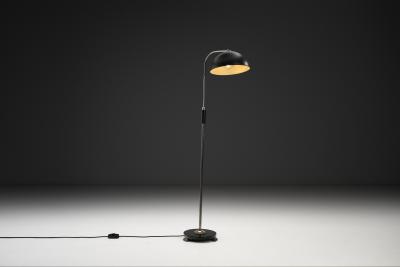Mid Century Floor Lamp with Wooden Base Europe ca 1950s