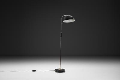 Mid Century Floor Lamp with Wooden Base Europe ca 1950s