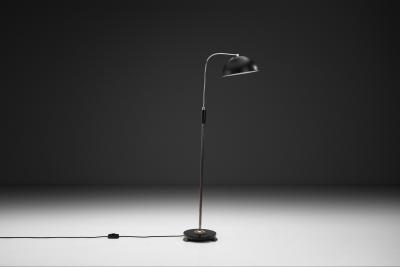 Mid Century Floor Lamp with Wooden Base Europe ca 1950s