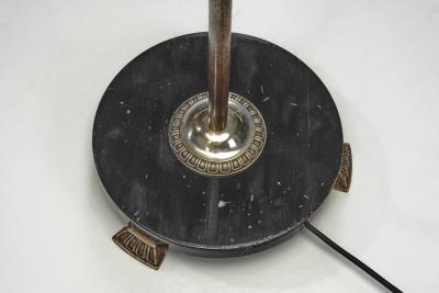 Mid Century Floor Lamp with Wooden Base Europe ca 1950s