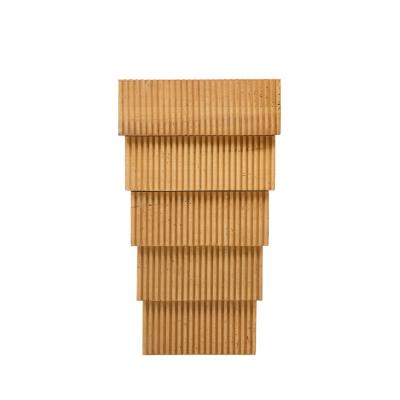 Mid Century Fluted Oak and Burlwood Console Table