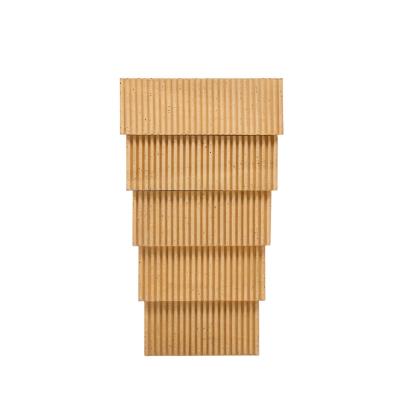 Mid Century Fluted Oak and Burlwood Console Table