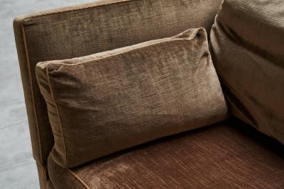 Mid Century Folding Down Knole Sofa in Velvet and Brass 1960s