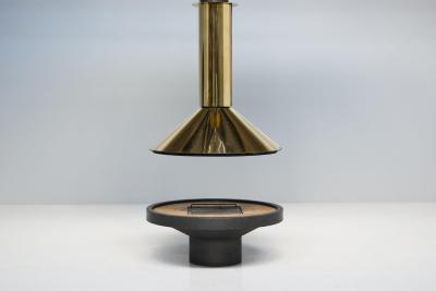 Mid Century Freestanding Brass Fireplace France 1975