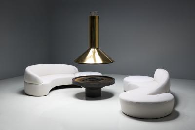 Mid Century Freestanding Brass Fireplace France 1975