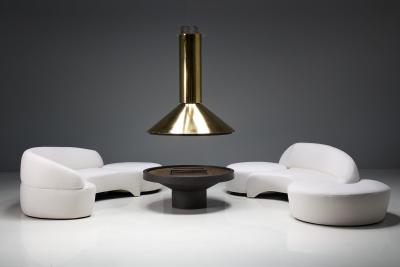 Mid Century Freestanding Brass Fireplace France 1975