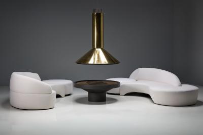 Mid Century Freestanding Brass Fireplace France 1975