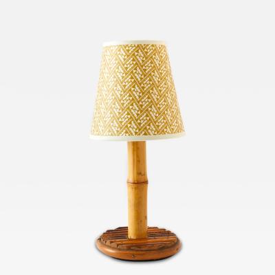 Mid Century French Bamboo Table Lamp