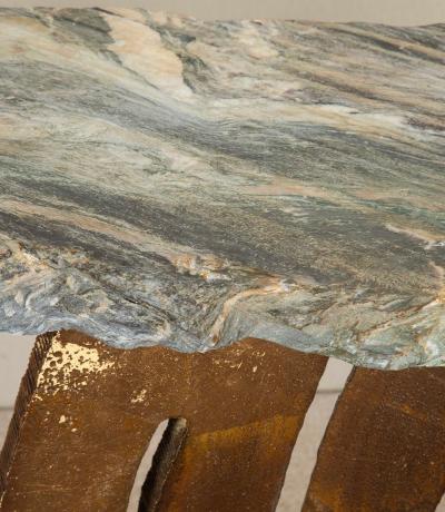 Mid Century French Brutalist Console Table by Maurice Barilone