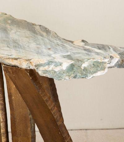 Mid Century French Brutalist Console Table by Maurice Barilone