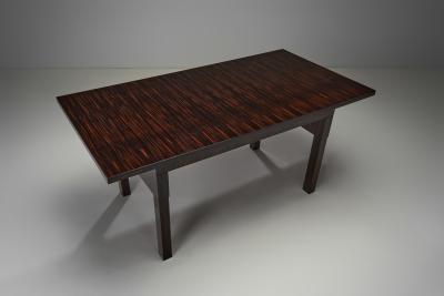 Mid Century French Dark Wood Dining Table France ca 1950s