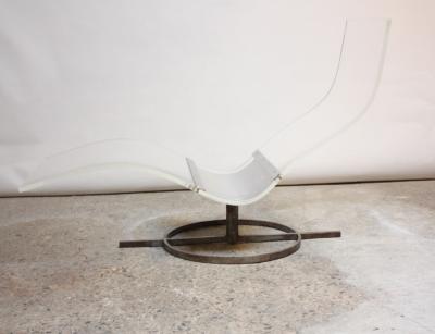 Mid Century French Lucite and Steel Chaise Longue Prototype