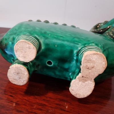 Mid Century French glazed ceramic ram attributed to Primavera