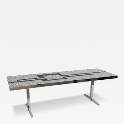 Mid Century German Mosaic Nickel Low Table