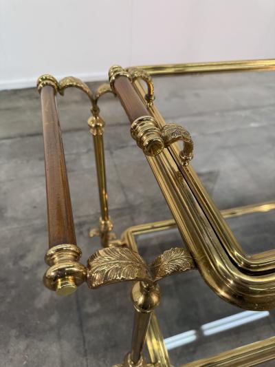 Mid Century Gilt Brass Bar Cart circa 1960s