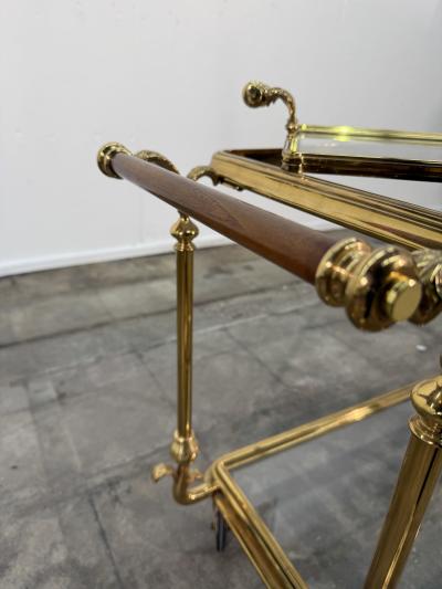Mid Century Gilt Brass Bar Cart circa 1960s