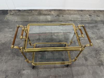 Mid Century Gilt Brass Bar Cart circa 1960s