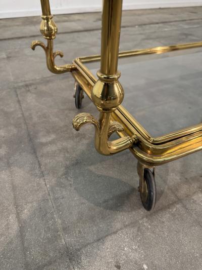 Mid Century Gilt Brass Bar Cart circa 1960s