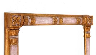 Mid Century Gilt Wall Mirror Handcarved 20th Century Italy ca 1950