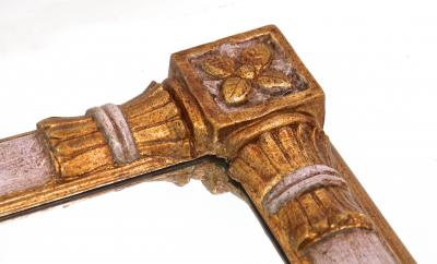 Mid Century Gilt Wall Mirror Handcarved 20th Century Italy ca 1950