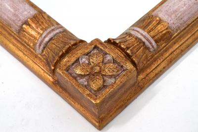 Mid Century Gilt Wall Mirror Handcarved 20th Century Italy ca 1950