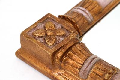 Mid Century Gilt Wall Mirror Handcarved 20th Century Italy ca 1950