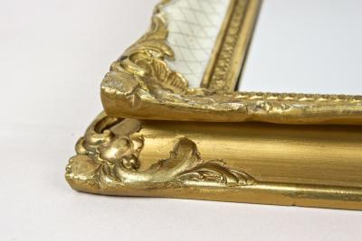 Mid Century Gilt White Venetian Wall Mirror Rococo Style Italy ca 1950
