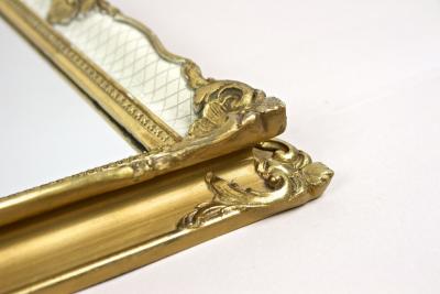 Mid Century Gilt White Venetian Wall Mirror Rococo Style Italy ca 1950