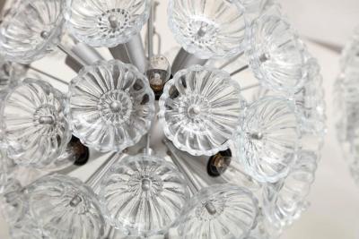 Mid Century Glass Flower Sputnik Chandelier
