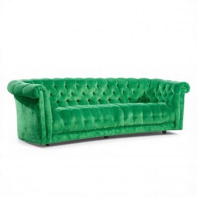 Mid Century Green Chesterfield Sofa