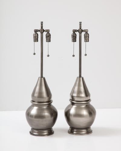 Mid Century Gun Metal Lamps