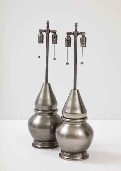 Mid Century Gun Metal Lamps