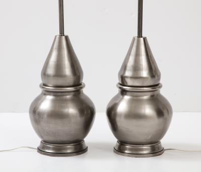 Mid Century Gun Metal Lamps