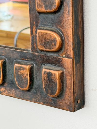 Mid Century Hammered Copper Wall Mirror
