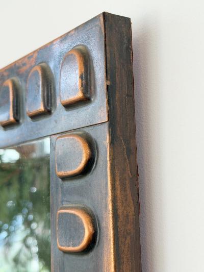 Mid Century Hammered Copper Wall Mirror