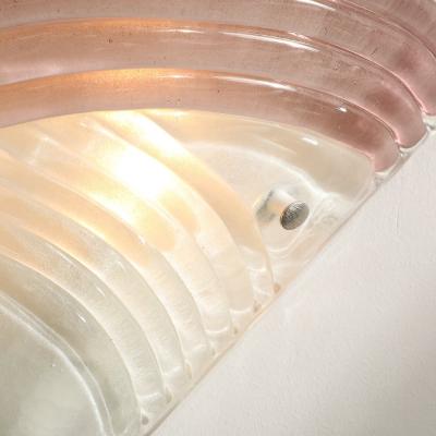 Mid Century Hand Blown Murano Smoked Lavender Transparent Glass Sconces