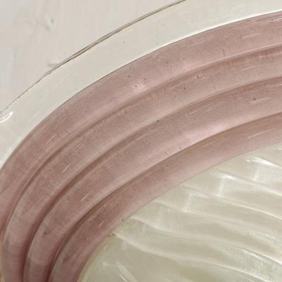 Mid Century Hand Blown Murano Smoked Lavender Transparent Glass Sconces