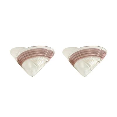 Mid Century Hand Blown Murano Smoked Lavender Transparent Glass Sconces