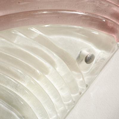 Mid Century Hand Blown Murano Smoked Lavender Transparent Glass Sconces