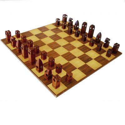 Mid Century Hand Lathed Danish Chess Set