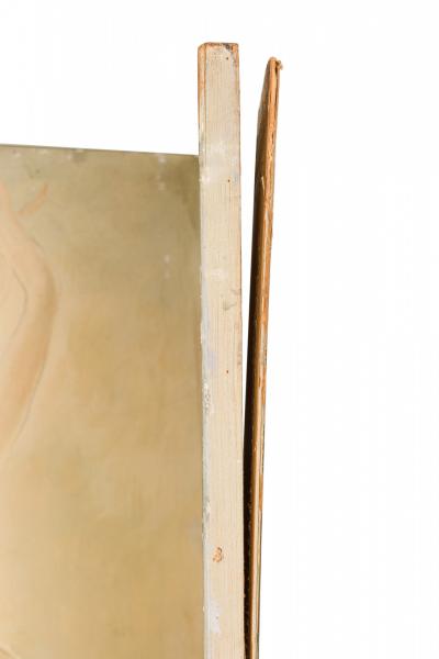 Mid Century Hand Painted Ballet Scene 4 Panel Standing Screen