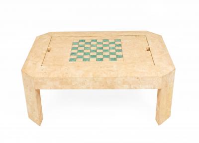 Mid Century Hardstone Tessellated Coffee and Game Table