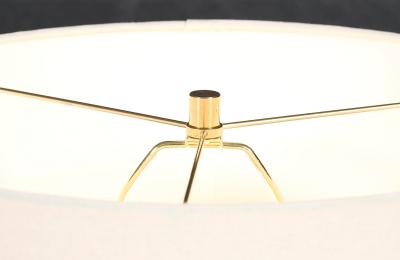 Mid Century Hourglass Sculpted Walnut Brass Table Lamp
