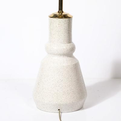 Mid Century Illuminated Amber Resin Naturalistic Motif White Ceramic Table Lamp