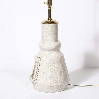 Mid Century Illuminated Amber Resin Naturalistic Motif White Ceramic Table Lamp
