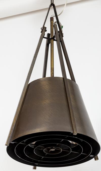 Mid Century Industrial Conical Brass Pendants 10 Available