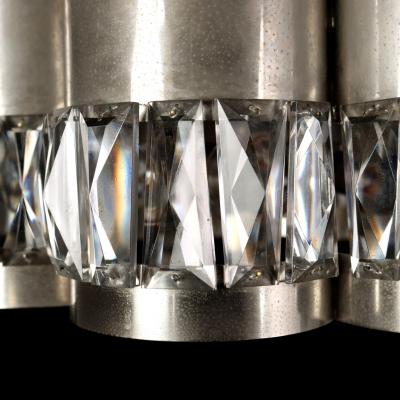 Mid Century Italian Aluminum and Glass Chandelier 1960s