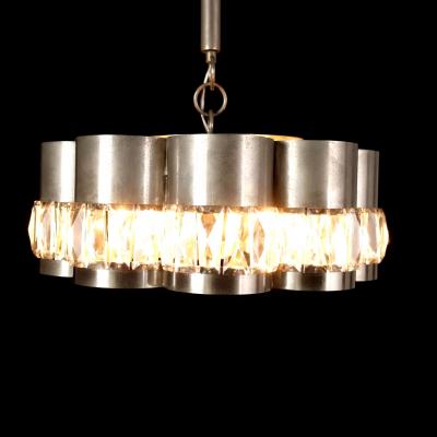Mid Century Italian Aluminum and Glass Chandelier 1960s