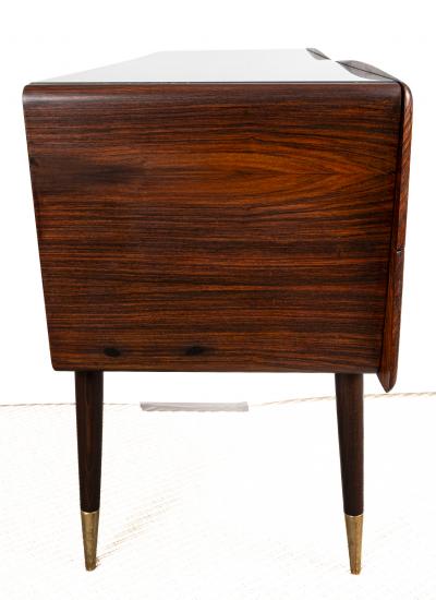 Mid Century Italian Angular Sideboard Dresser In Chevron Veneer