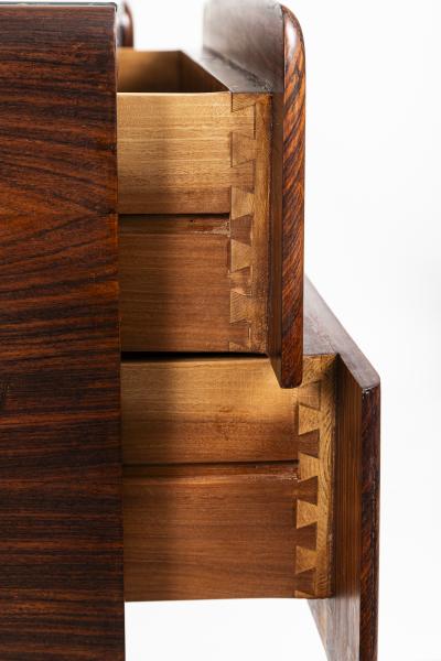 Mid Century Italian Angular Sideboard Dresser In Chevron Veneer